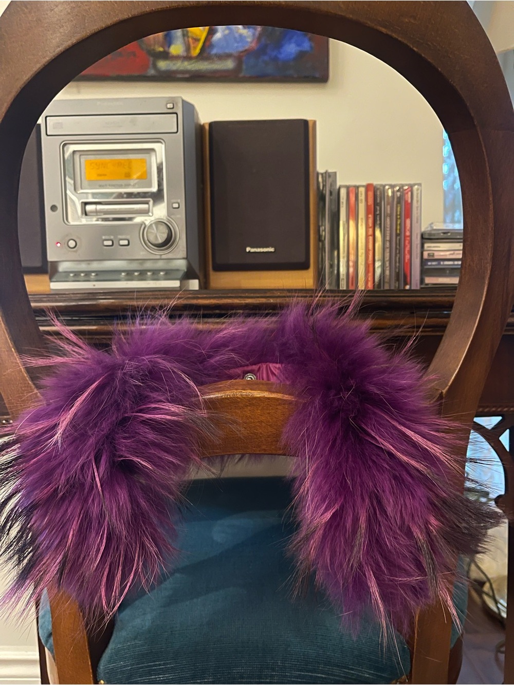 Purple Faux Fur Home Accent Throw or Decorative Fur Collar